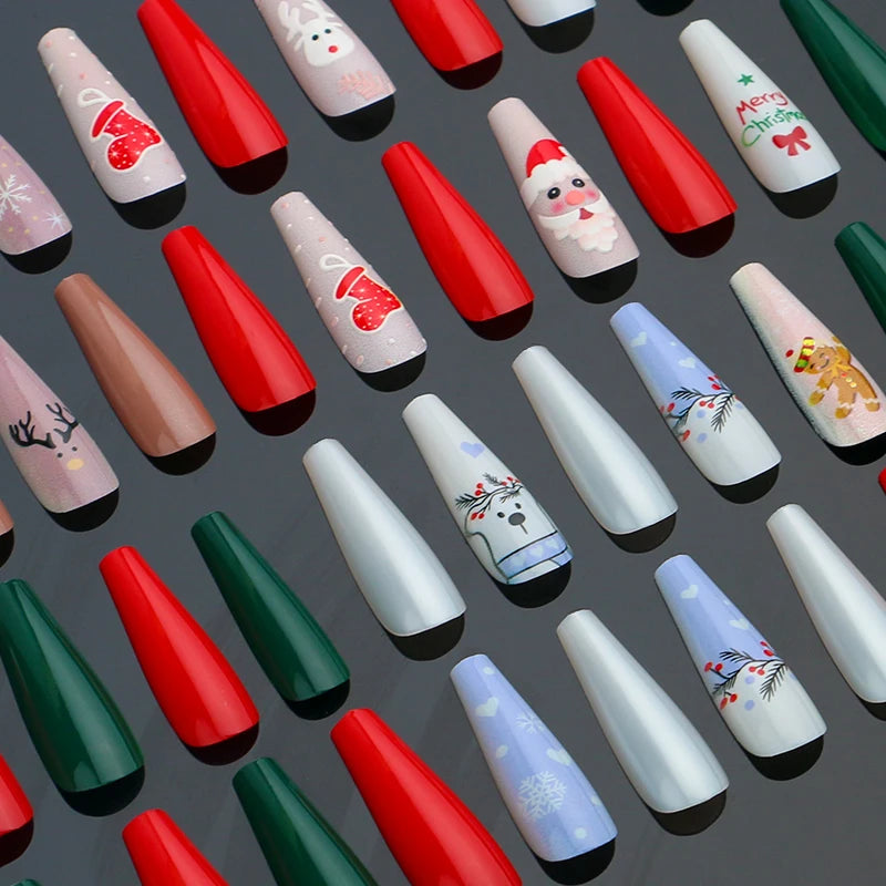 Lunro Red Blaze – Fire Marble Press-Ons | Coffin Cut Perfection
