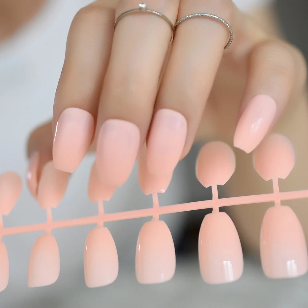 Lunro Sleek Stiletto Set – Light Brown Press-On Nails | Fashion DIY Kit