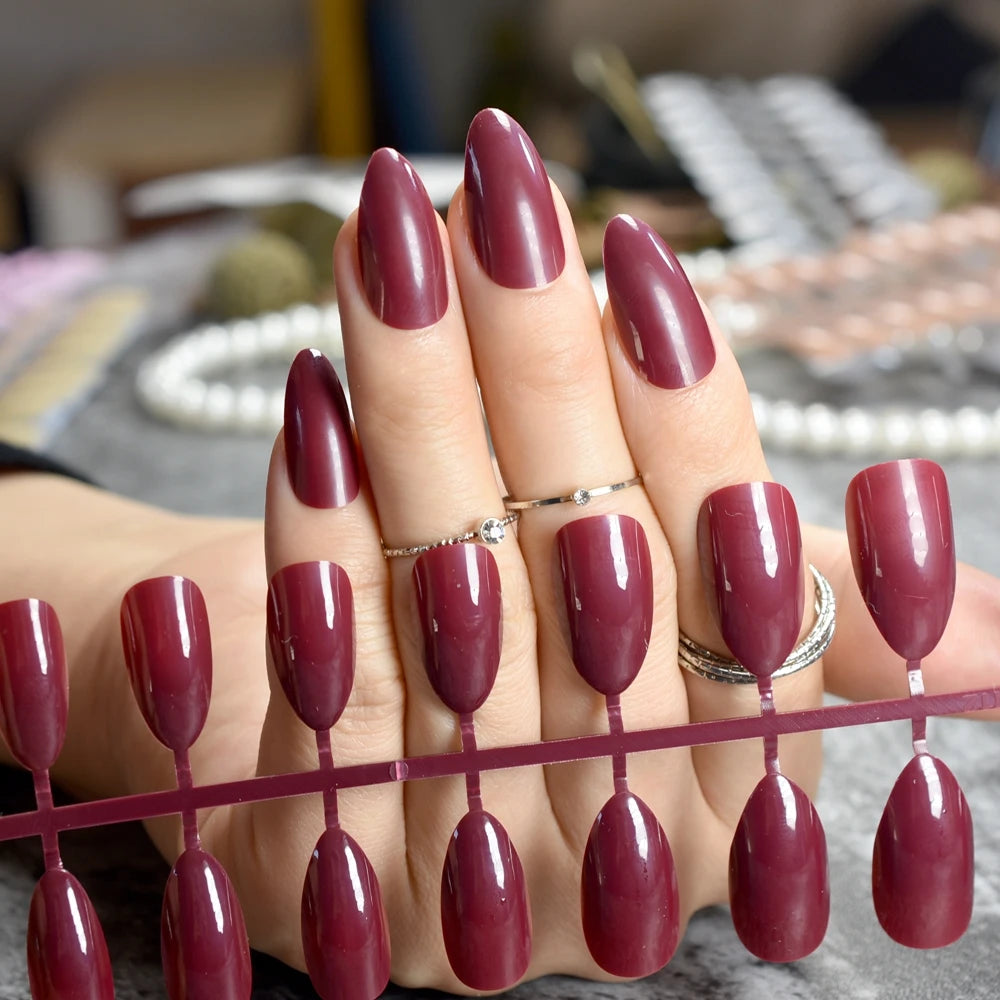 Lunro Sleek Stiletto Set – Light Brown Press-On Nails | Fashion DIY Kit